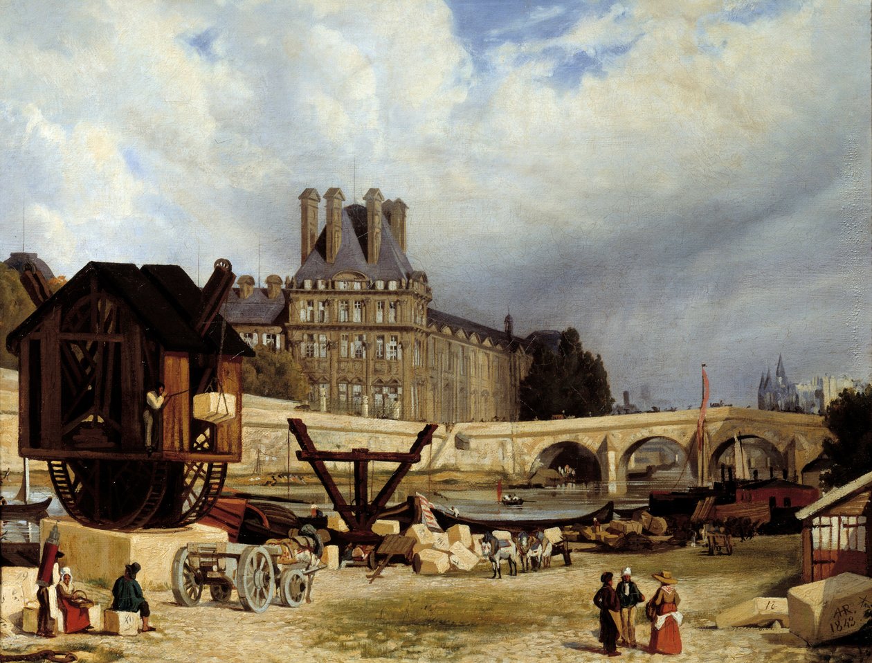 Tuileries ve Kraliyet Köprüsü. Arthur Henry Roberts