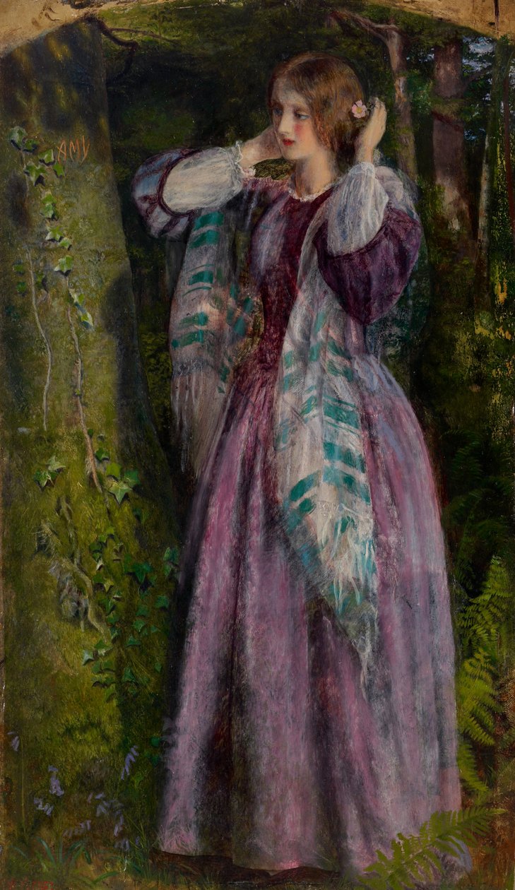 Amy, "Uzun Nişan" için çalışma, 1859 by Arthur Hughes