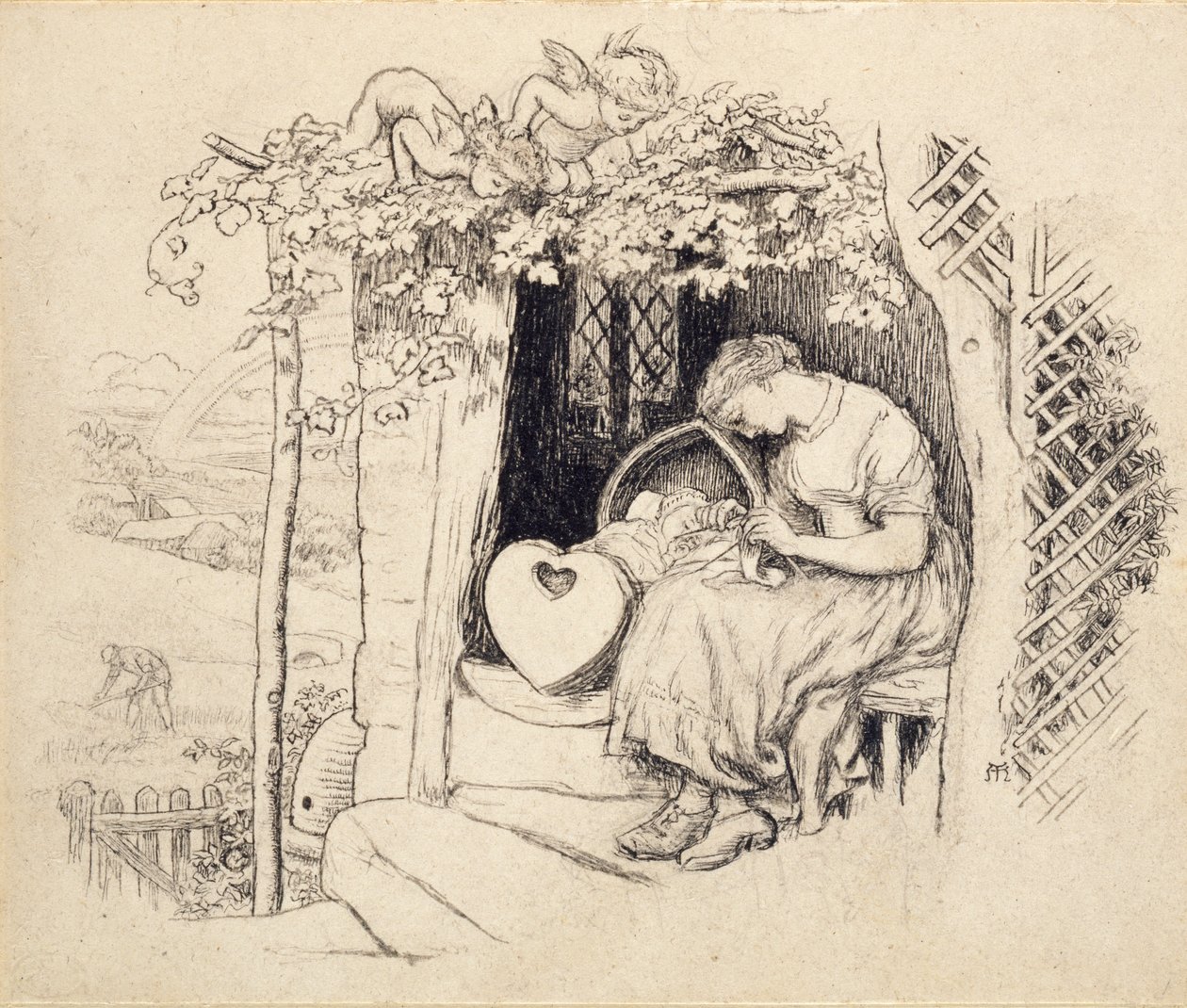 Beşikte, 1873 by Arthur Hughes