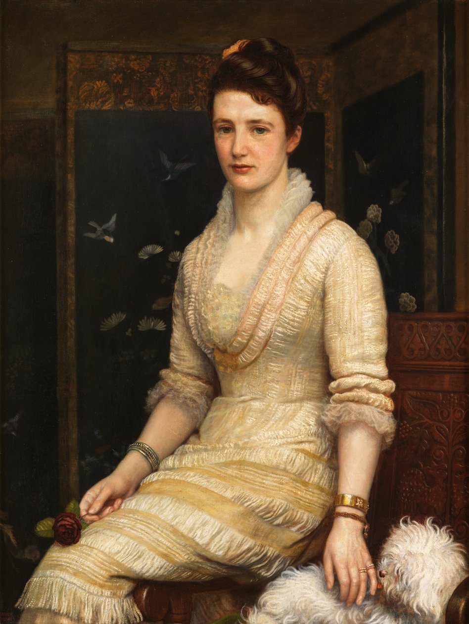 Gertrude Fearon (tuval üzerine yağlı boya serilmiş) by Arthur Hughes