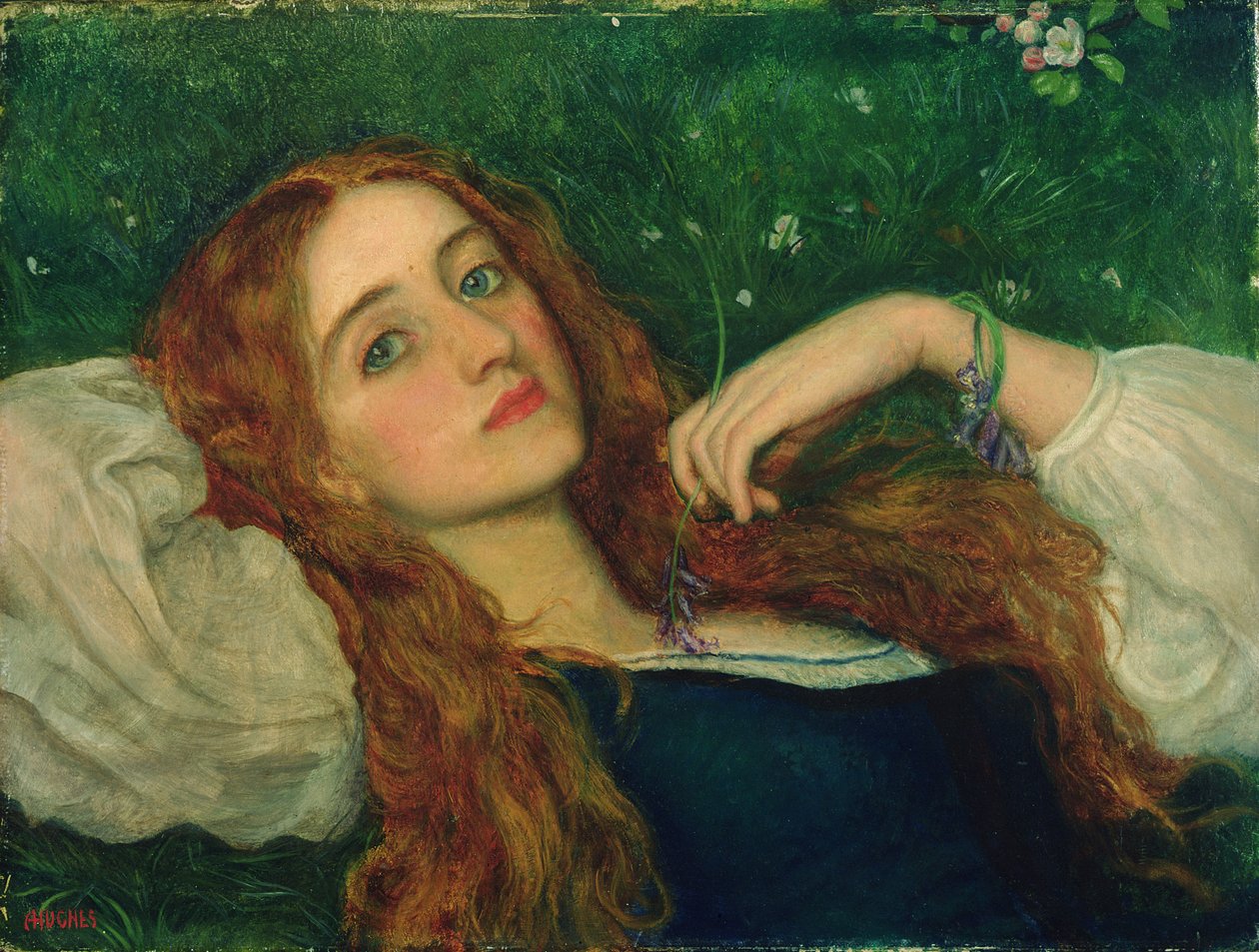 ಹುಲ್ಲು ಟರ್ಕಿಯಲ್ಲಿ by Arthur Hughes