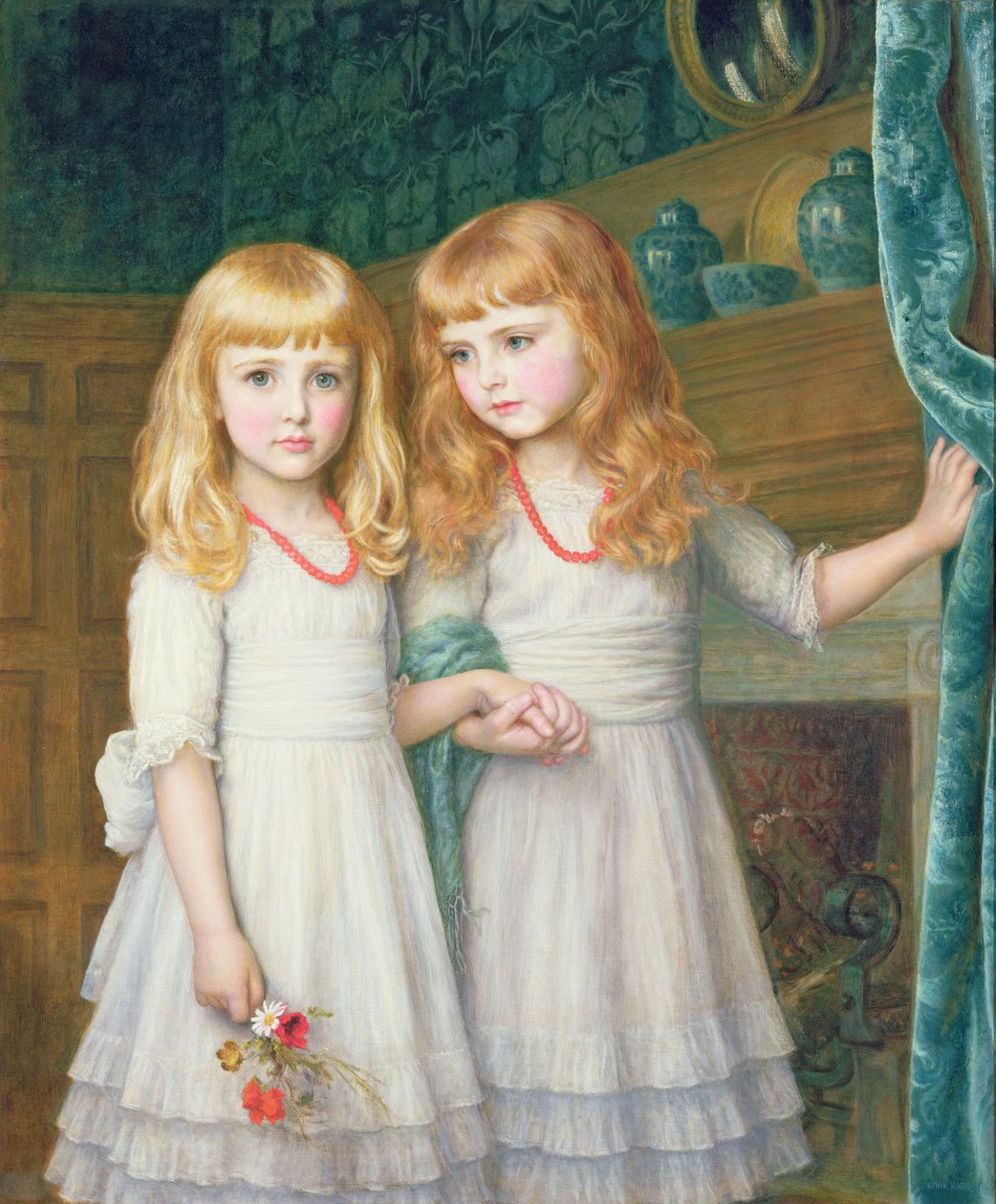 Marjorie ve Lettice Wormald by Arthur Hughes