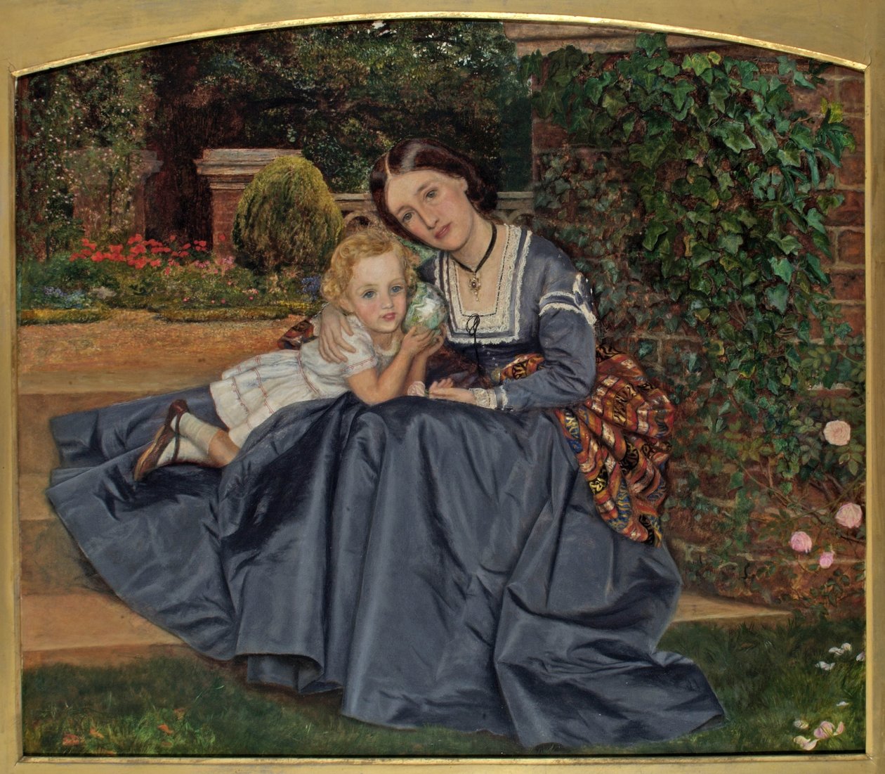 Bahçede Oturan Anne ve Çocuk, 1865-70 by Arthur Hughes