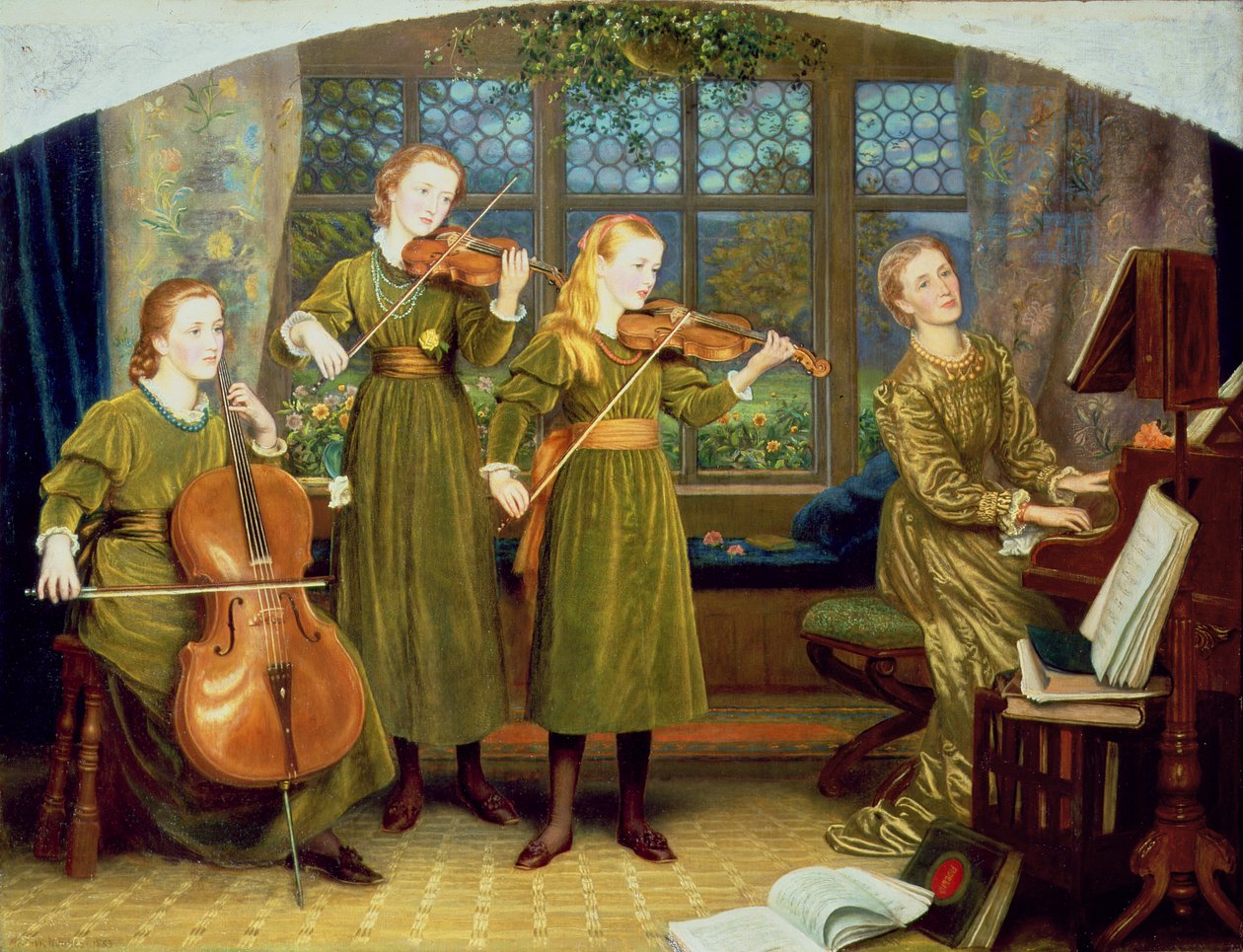 Ev Dörtlüsü: Bayan Vernon Lushington ve Çocukları, 1883 by Arthur Hughes
