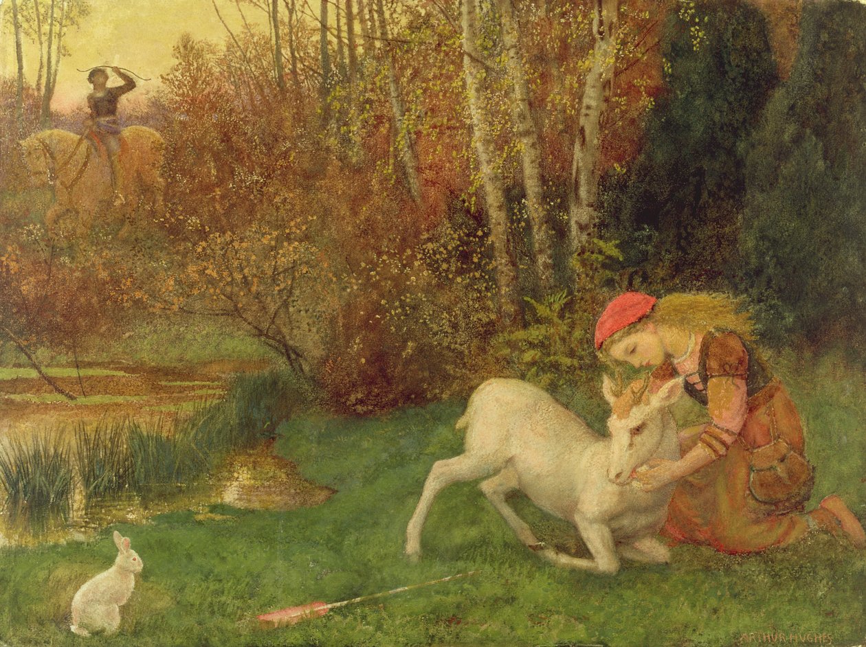Beyaz Hind, 1870 dolayları (guaş) by Arthur Hughes