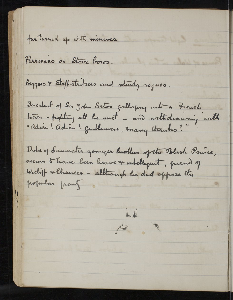 The White Company için bir defterden sayfa, The Newberry Library Vault Folio Case MS 5116 no. 2 by Arthur Ignatius Conan Doyle