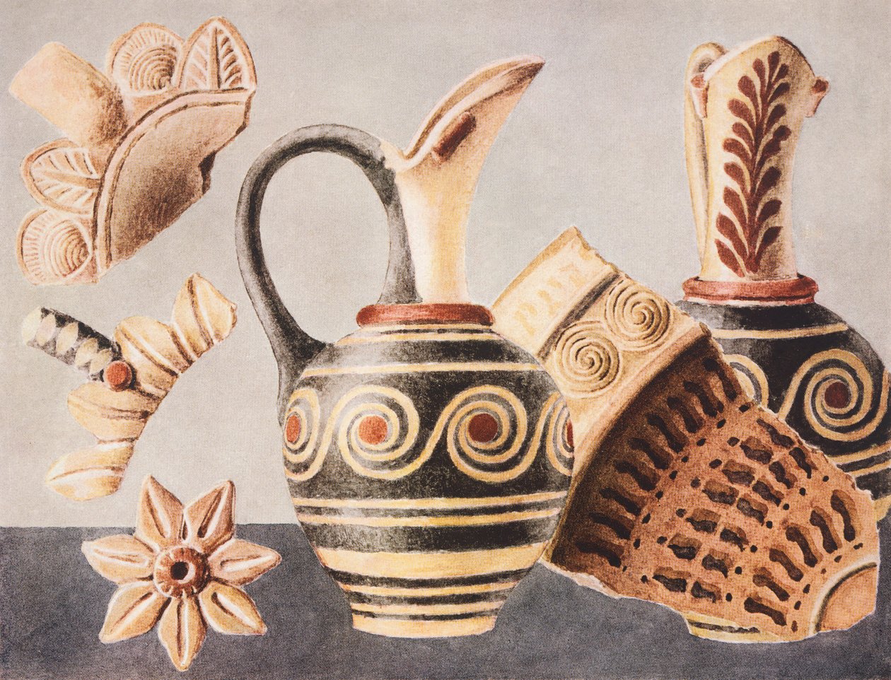 Knossos'tan süslü vazolar by Arthur John Evans