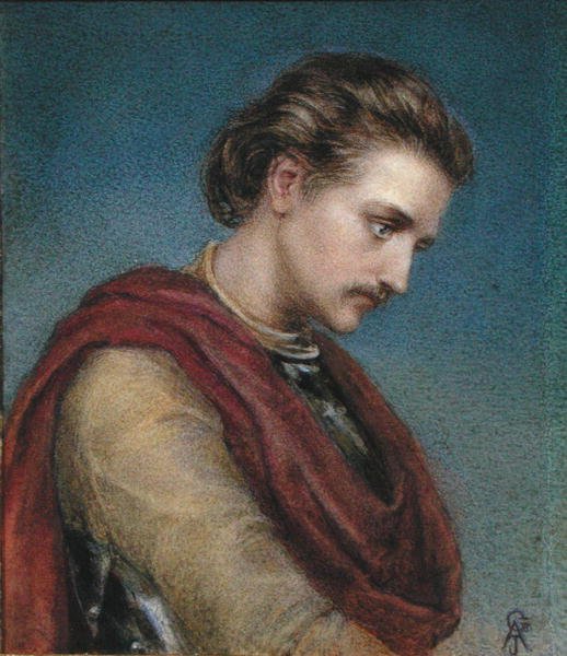 Sir Bedevere (kağıt üzerine sulu boya) by Arthur Joseph Gaskin