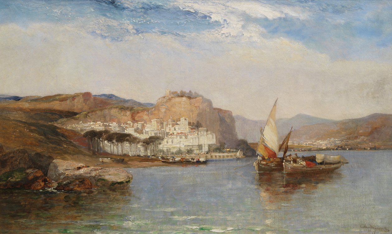 Amalfi yakınlarında, Salerno Körfezi, İtalya, 1877 by Arthur Joseph Meadows