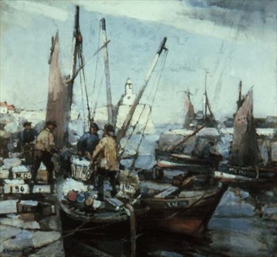 Liman Sahnesi (tuval üzerine yağlı boya) by Arthur MacDonald