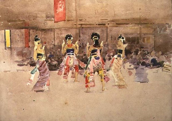 Cava Dansçıları (kağıt üzerine sulu boya) by Arthur Melville