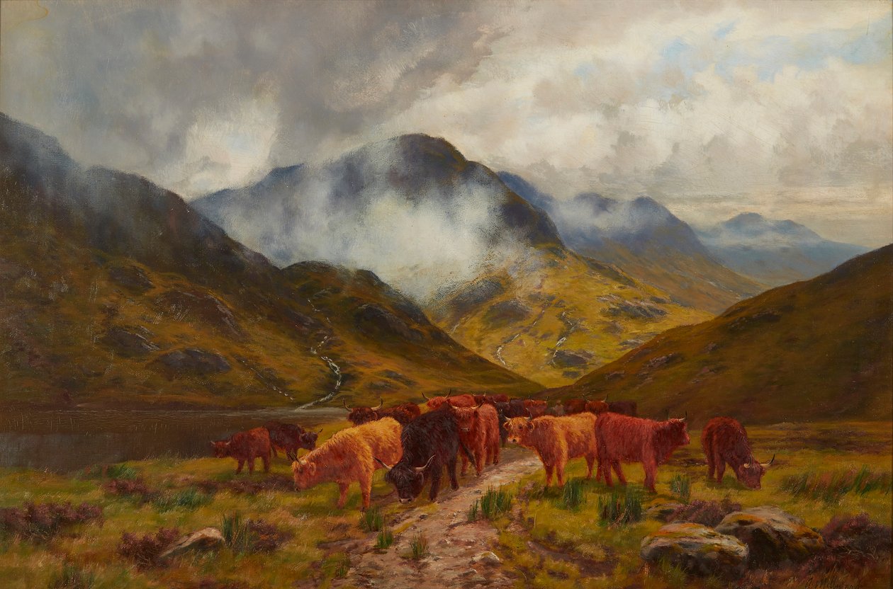 Yayla Sığırı (tuval üzerine yağlı boya) by Arthur Millward