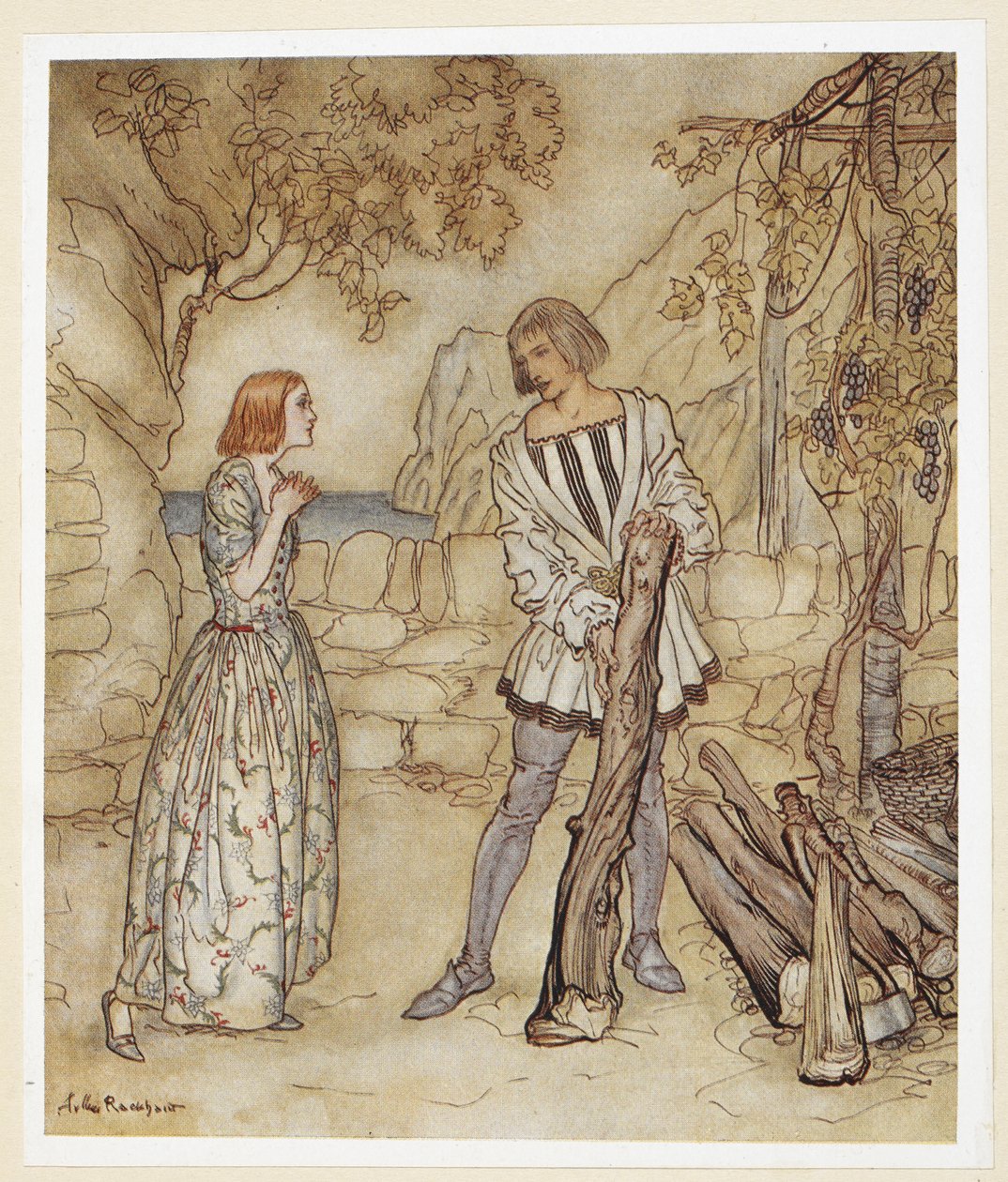 PERDE III: Sahne I, satır 15 Ne yazık ki, şimdi lütfen çok çalışmayın. by Arthur Rackham