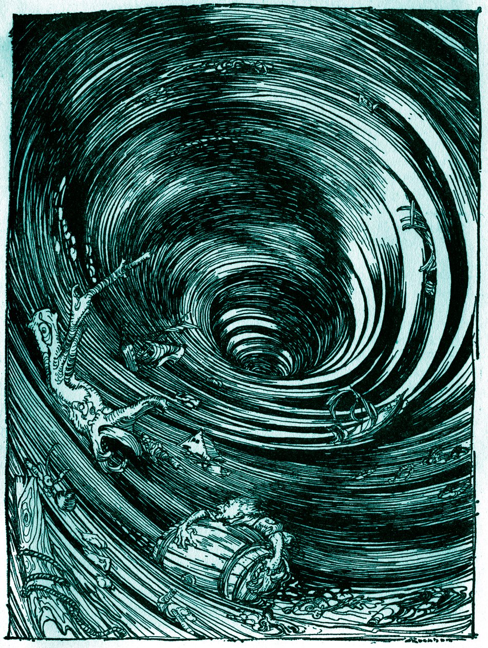 Edgar Allan Poe tarafından Girdaba İniş by Arthur Rackham
