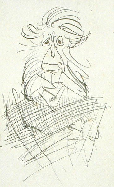 Bir Grotesk Tüylü Kafa (kağıt üzerinde kalem ve mürekkep) by Arthur Rackham