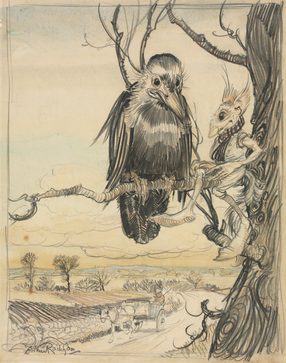 Sincap ve Karga by Arthur Rackham