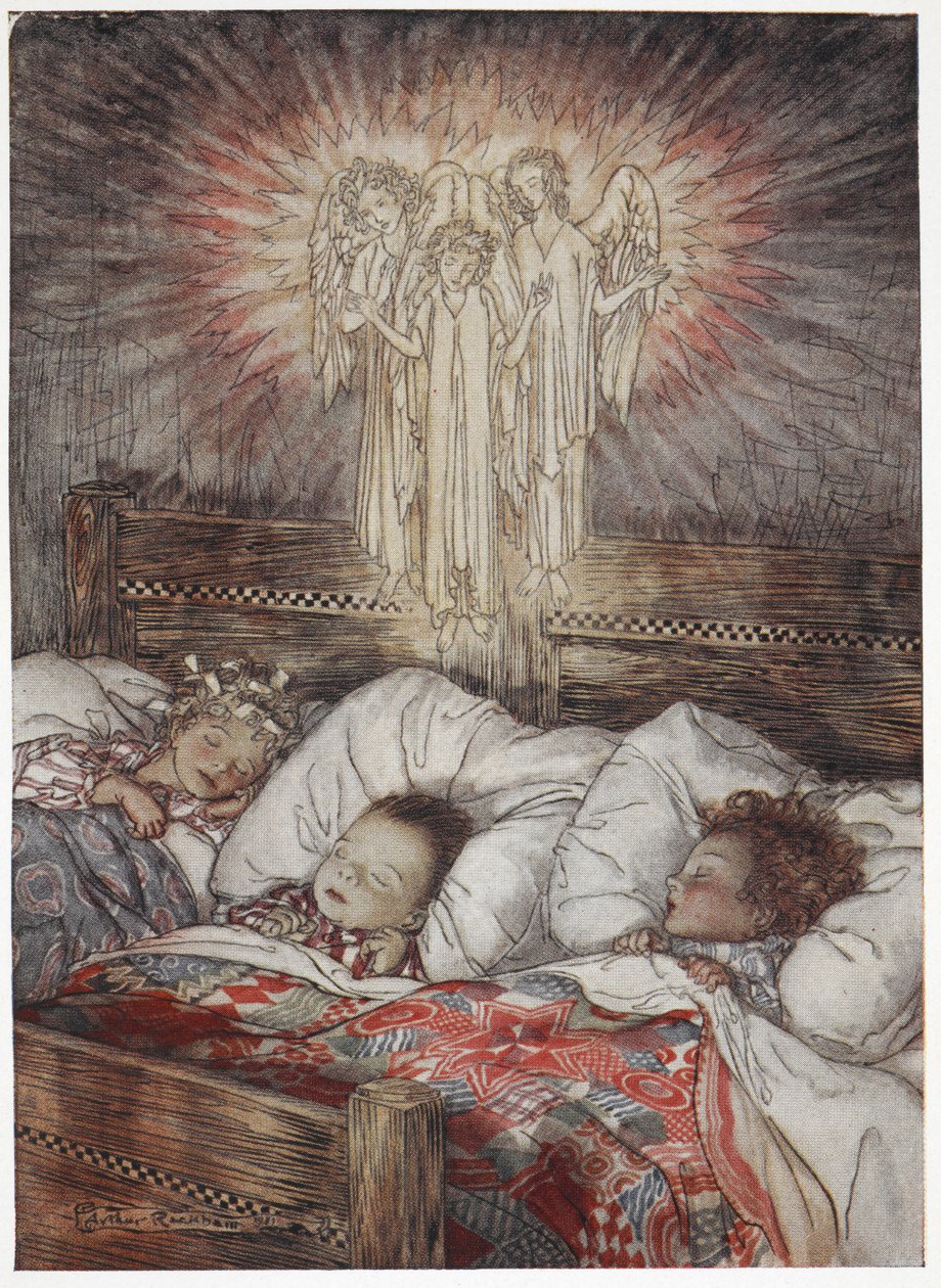 Uyuyan ve rüya gören çocuklar by Arthur Rackham