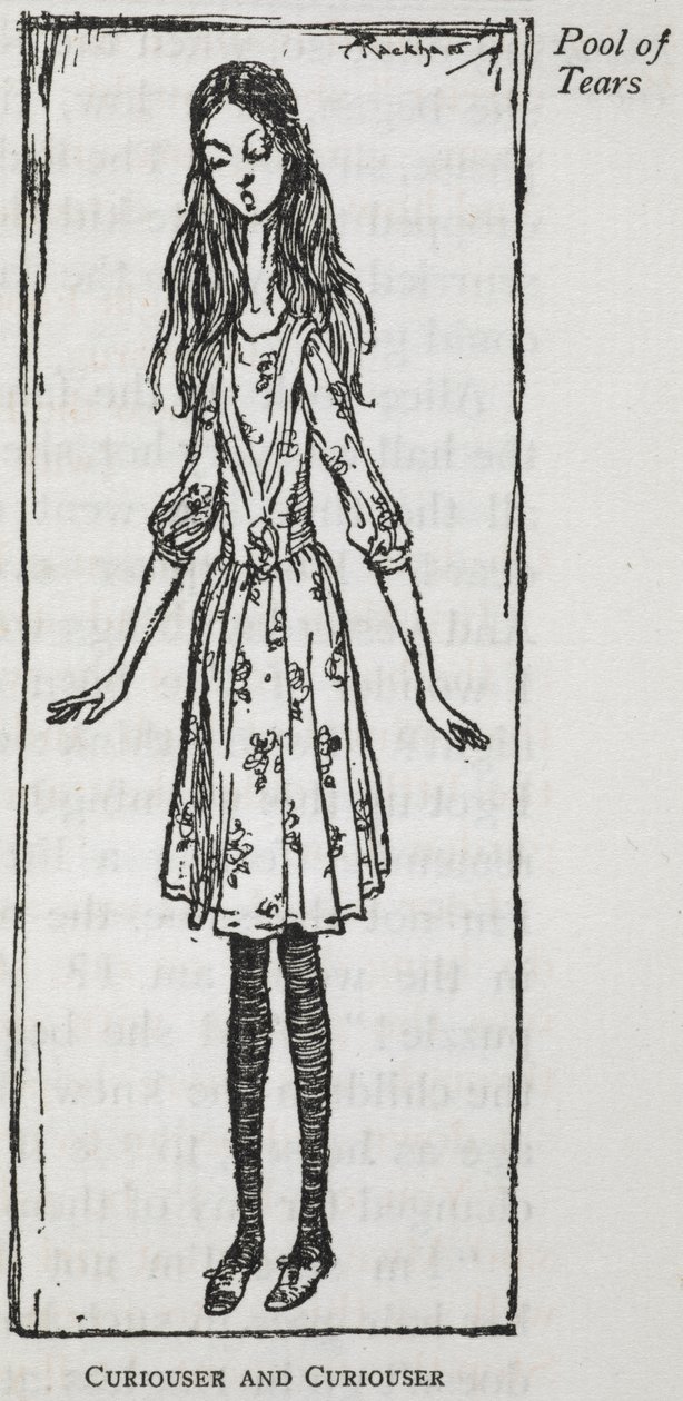 Meraklı ve Meraklı' - Alice büyümeye başladıktan sonra by Arthur Rackham