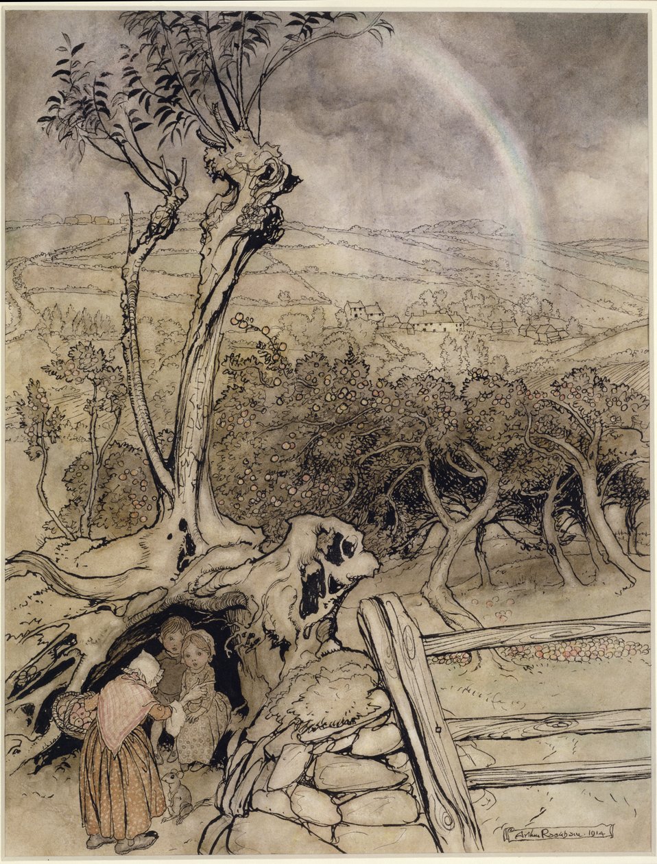 Gökkuşağının Tam Olarak Bittiği Yer by Arthur Rackham