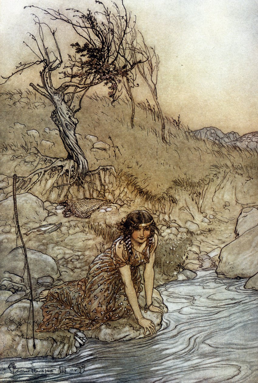Hermia: William SHAKESPEARE tarafından yazılan The Dream of a Summer Night için Arthur RACKHAM (1867-1939) çizimi by Arthur Rackham