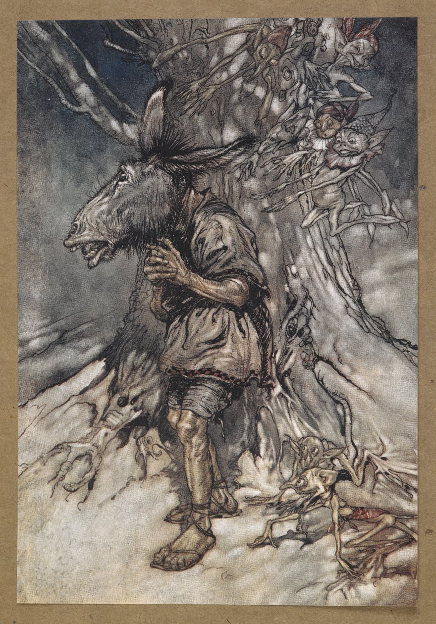 Şarkı söyleyeceğim, duysunlar korkmuyorum'. Alt. Bir Yaz Gecesi Rüyası'ndan bir sahne. by Arthur Rackham
