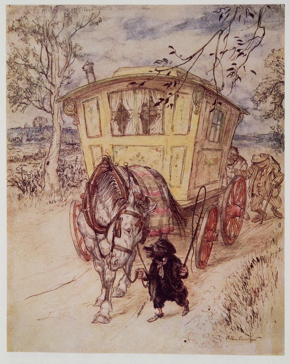 Altın bir öğleden sonraydı: Tekmeledikleri tozun kokusu, Kenneth Grahame (1859 - 1932), pub tarafından Söğütlerde Rüzgar