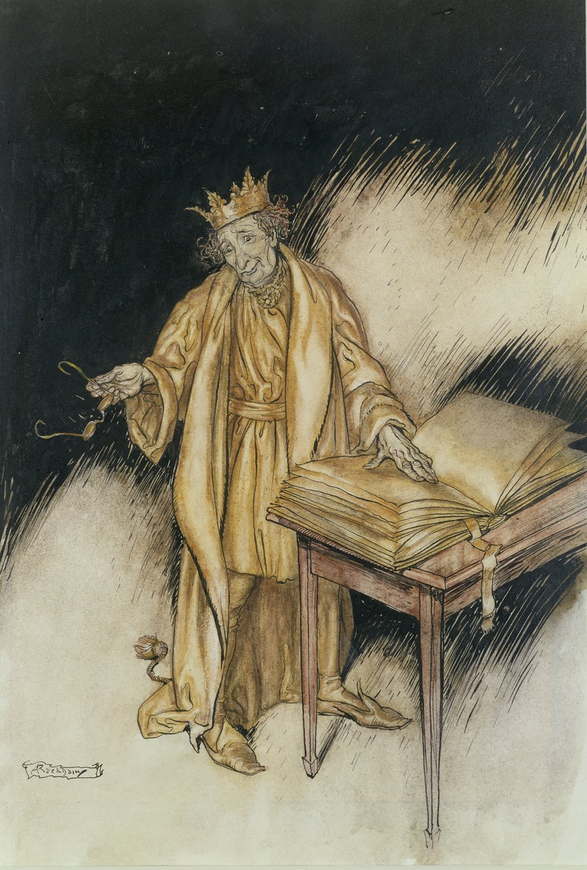 Kral Midas (kalem ve mürekkep & kağıt üzerine wc) by Arthur Rackham