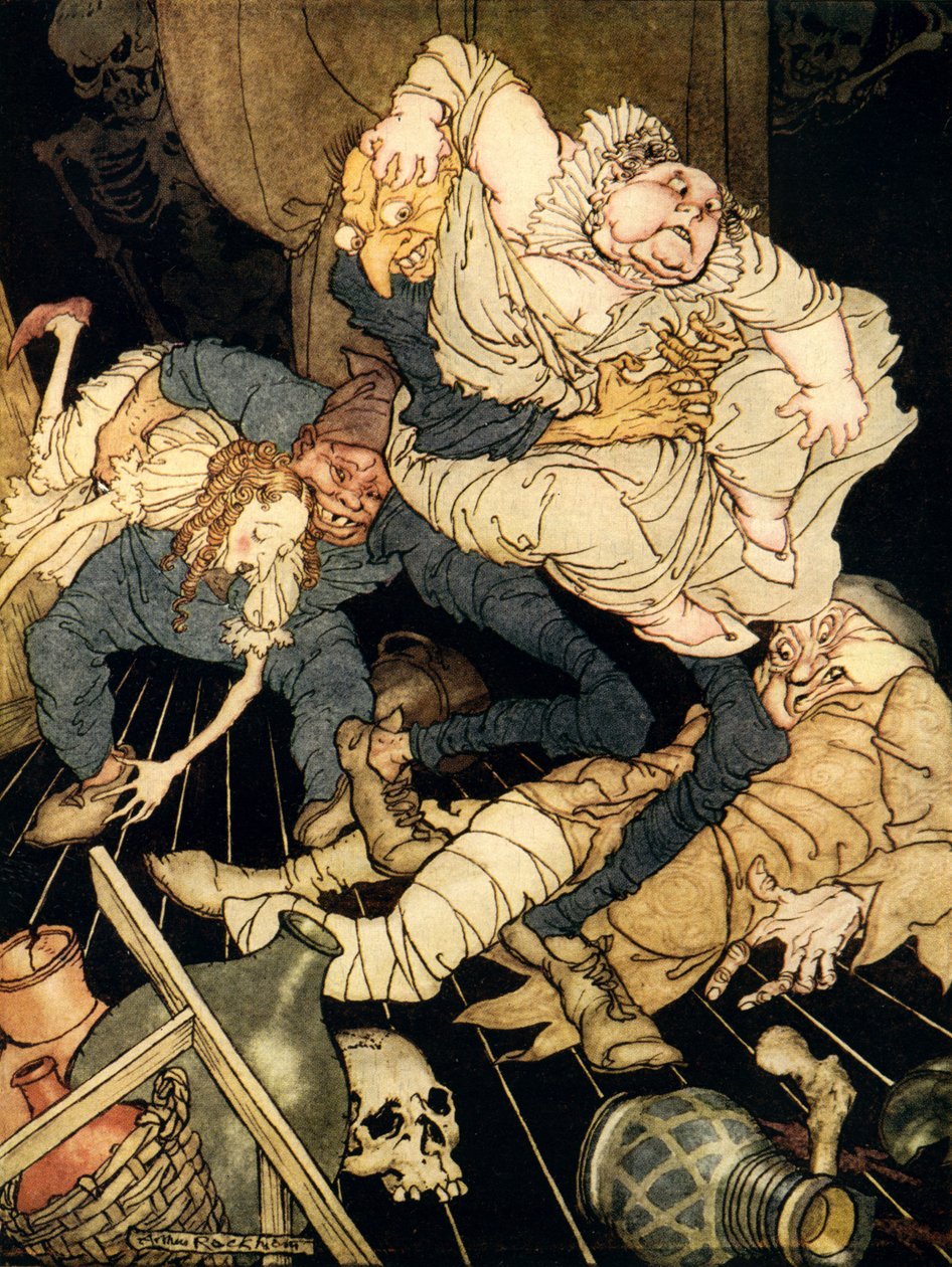 Edgar Allan Poe tarafından Kral Pest by Arthur Rackham