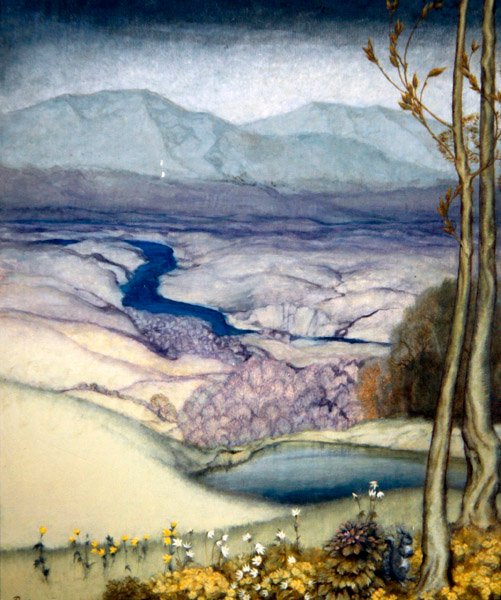 Manzara, c.1920 (kağıt üzerinde wc) by Arthur Rackham