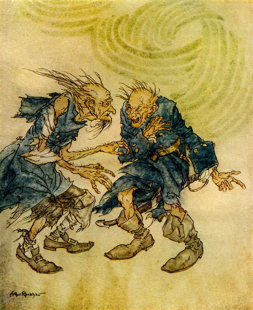 Edgar Allan Poe tarafından bir şişede bulunan el yazması by Arthur Rackham