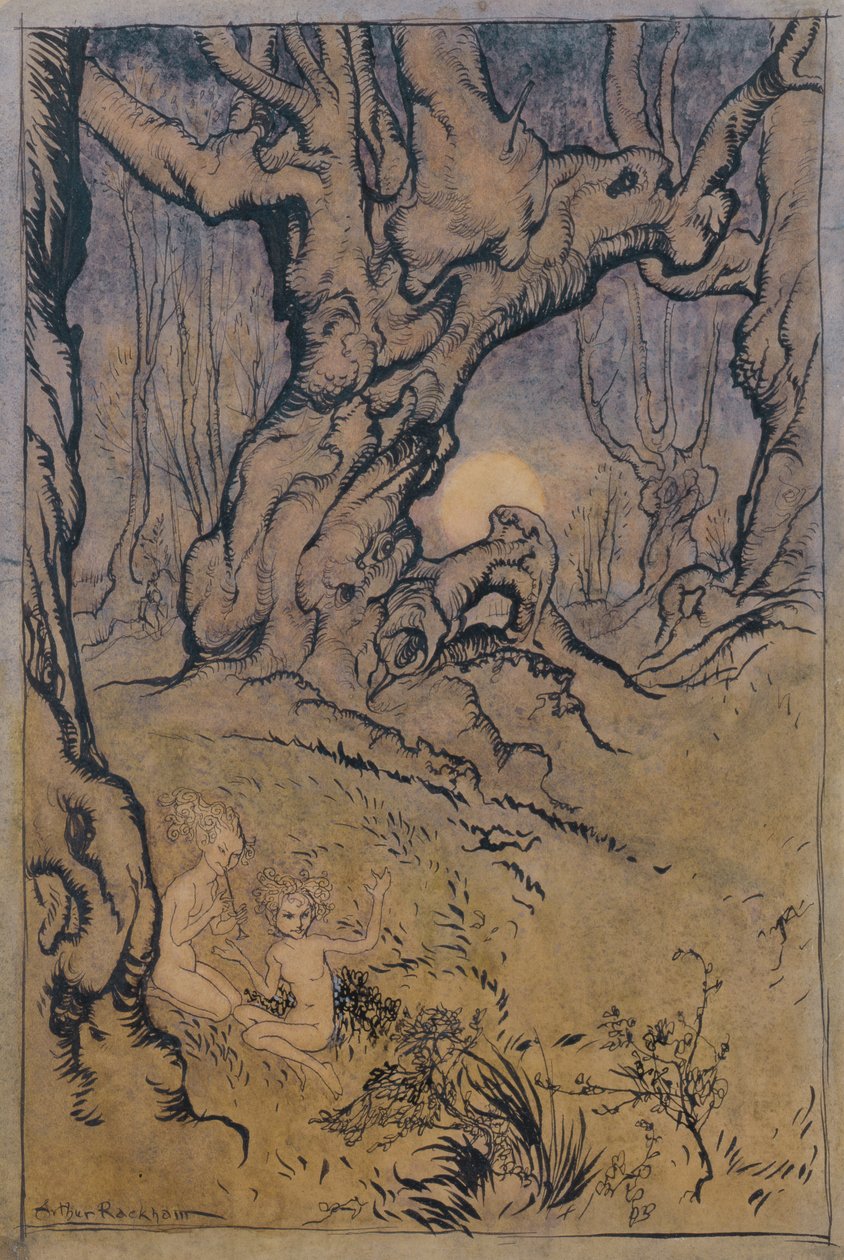 Ormanda Mehtap Perileri (kalem ve mürekkep, wc ve guaj) by Arthur Rackham