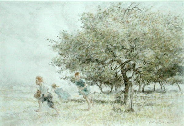 Scrumping (kağıt üzerine sulu boya) by Arthur Rackham