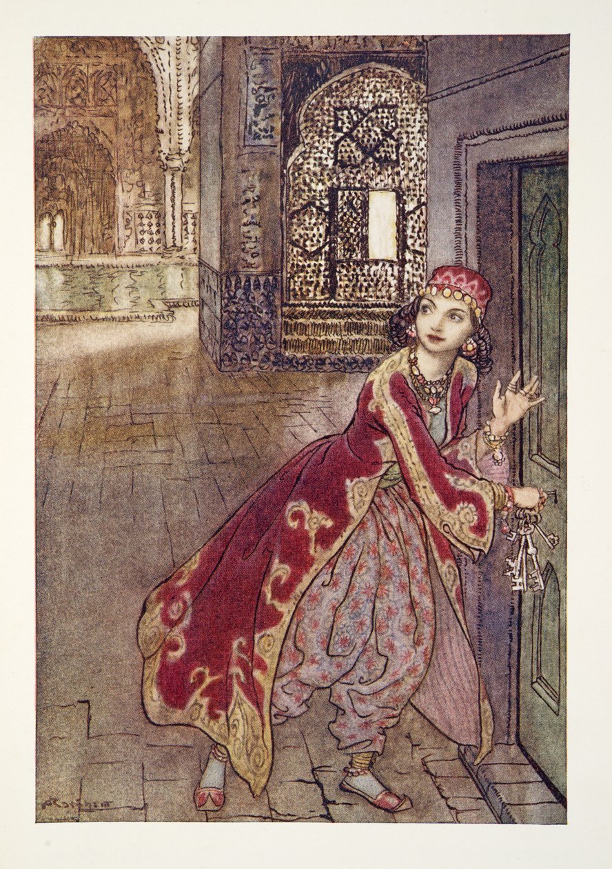 Sonra küçük anahtarı aldı ve Arthur Rackham Peri Kitabı, pub