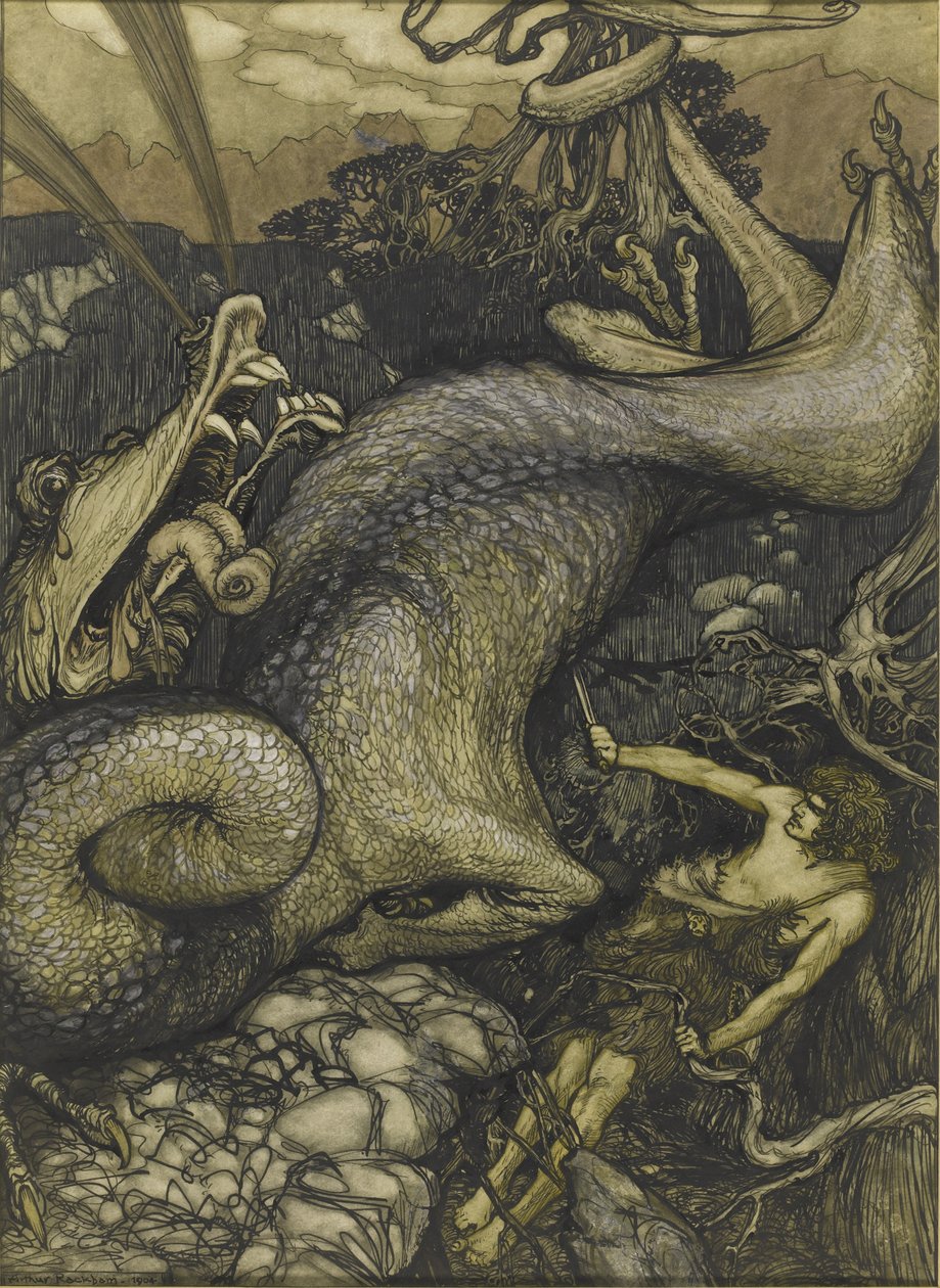 Ejderha Katili Sigurd, 1901 by Arthur Rackham