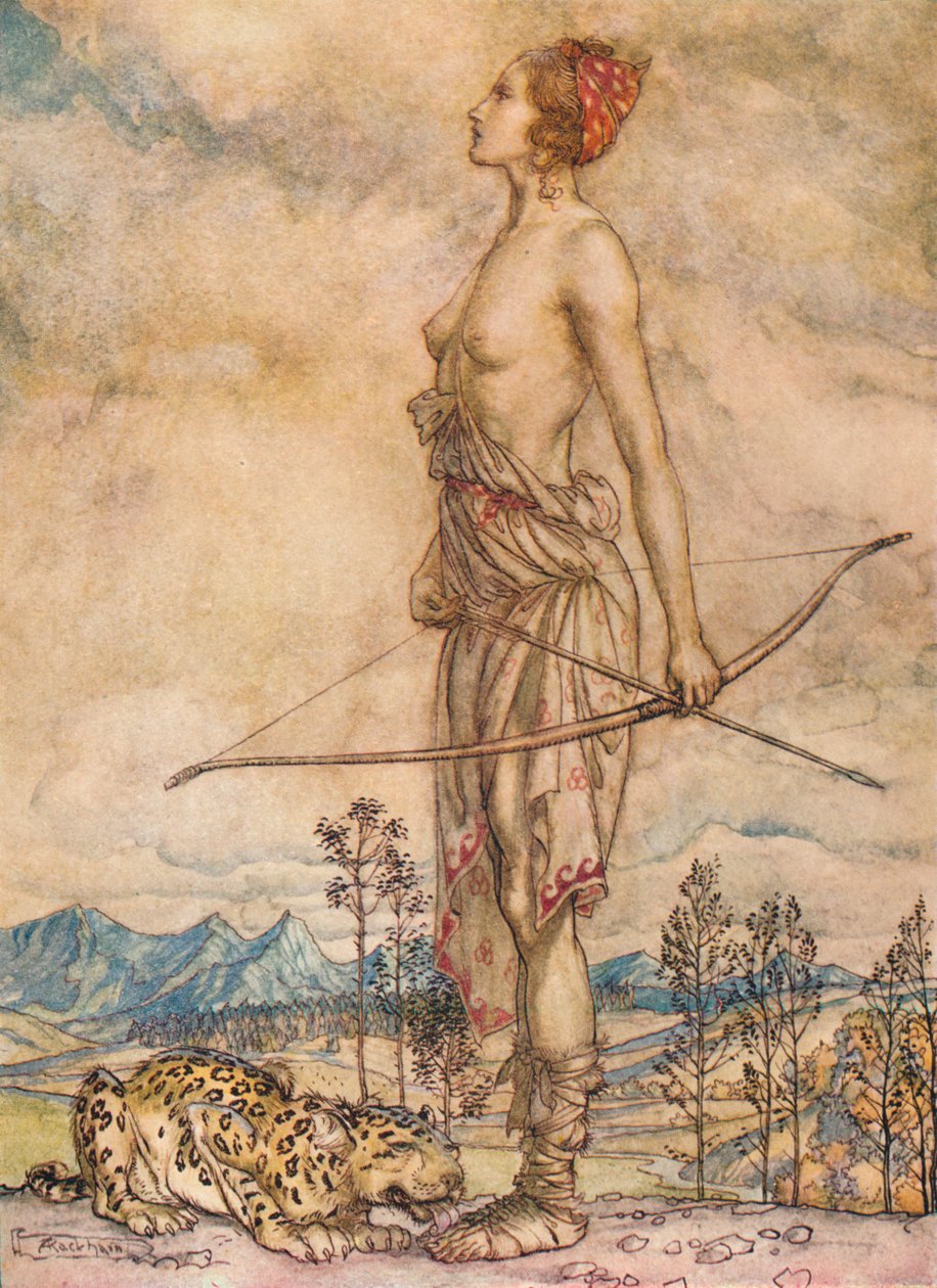 Avcı Diane, c1920 by Arthur Rackham