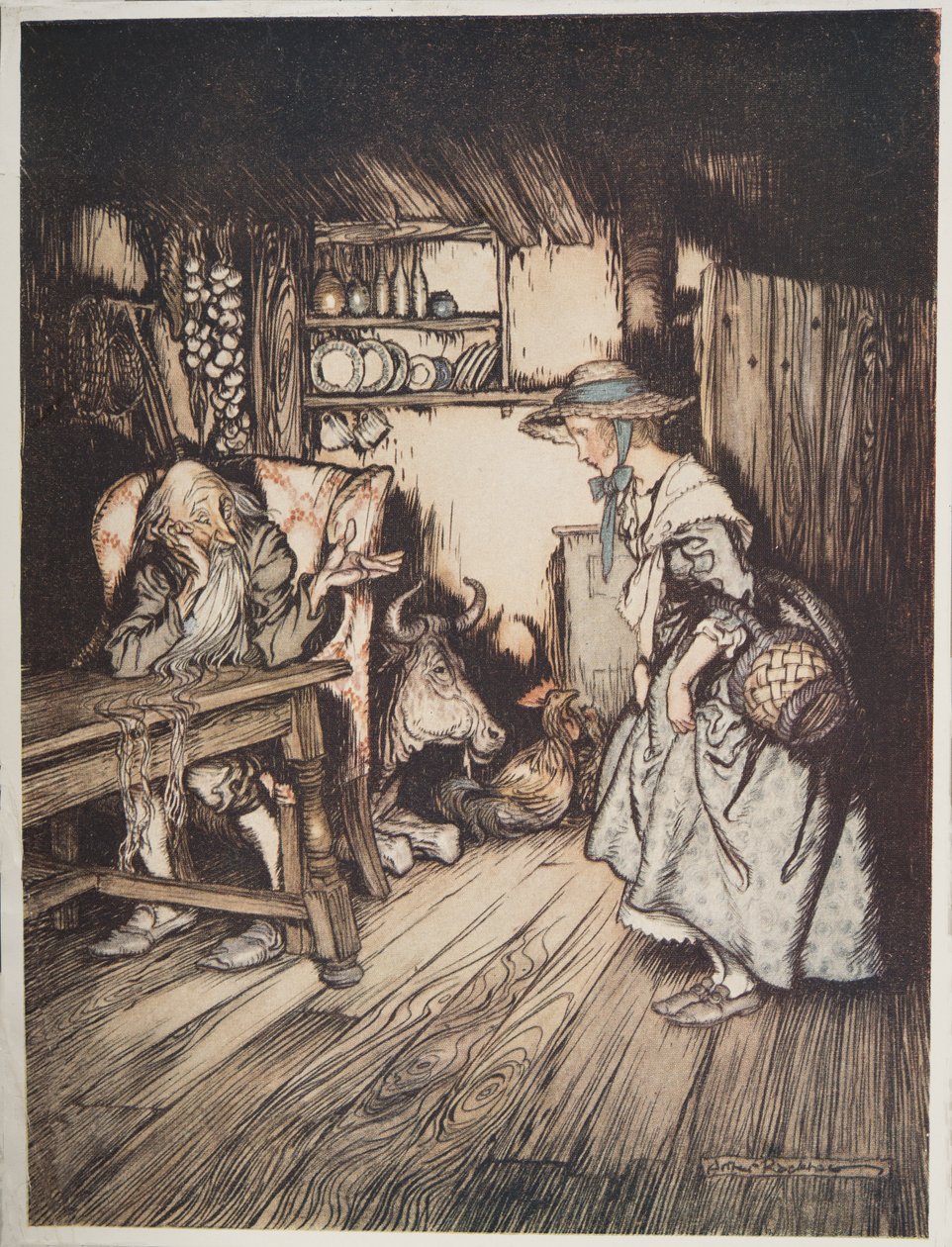 The Hut in the Forest, Little Brother & Little Sister and Other Tales by the Brothers Grimm, pub.1917 by Arthur Rackham