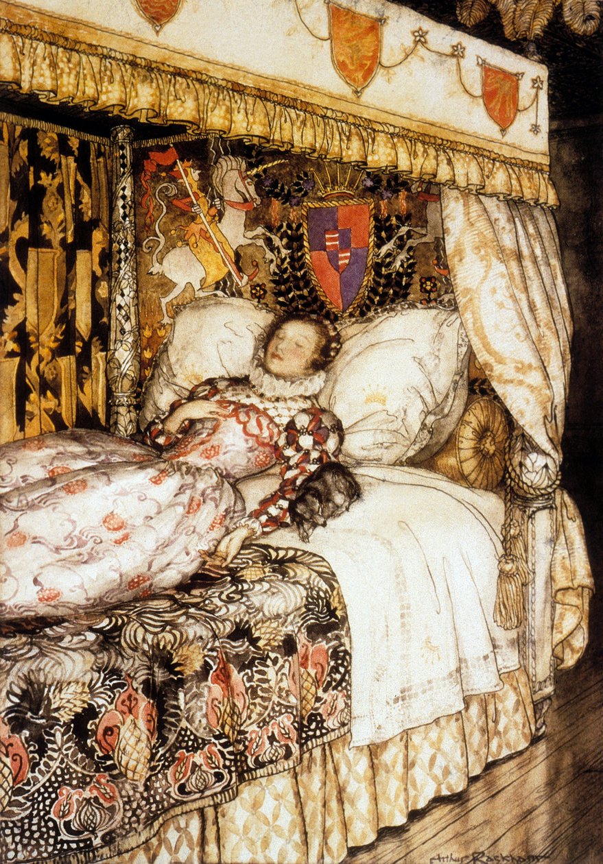 Uyuyan Prenses, Charles Perrault'nun "Uyuyan Güzel" hikayesi için Arthur Rackham'ın illüstrasyonu by Arthur Rackham