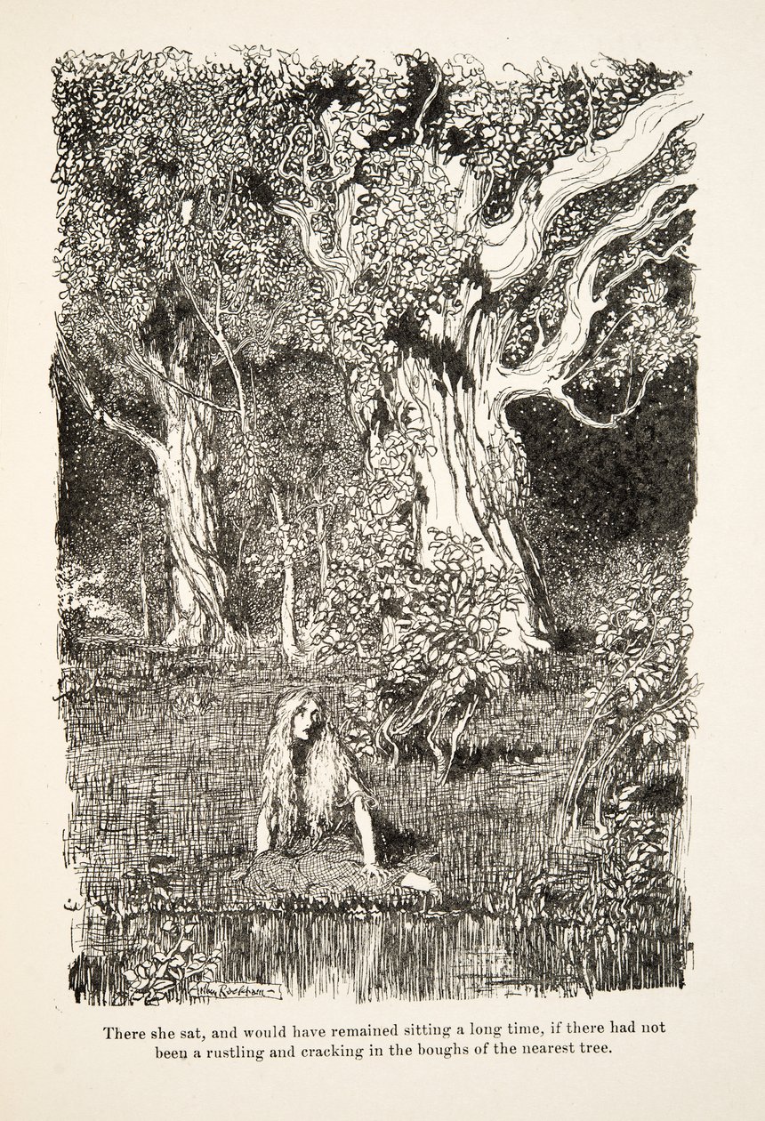 Orada oturdu ve Little Brother & Little Sister ve Other Tales by the Brothers Grimm, pub.1917