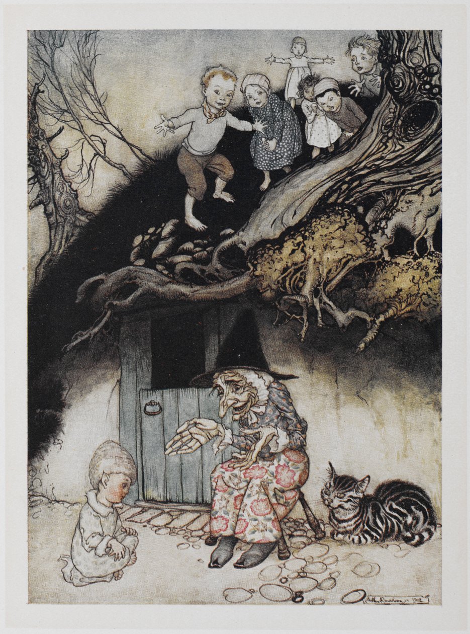 Bir tepenin altında yaşayan yaşlı bir kadın varmış. by Arthur Rackham