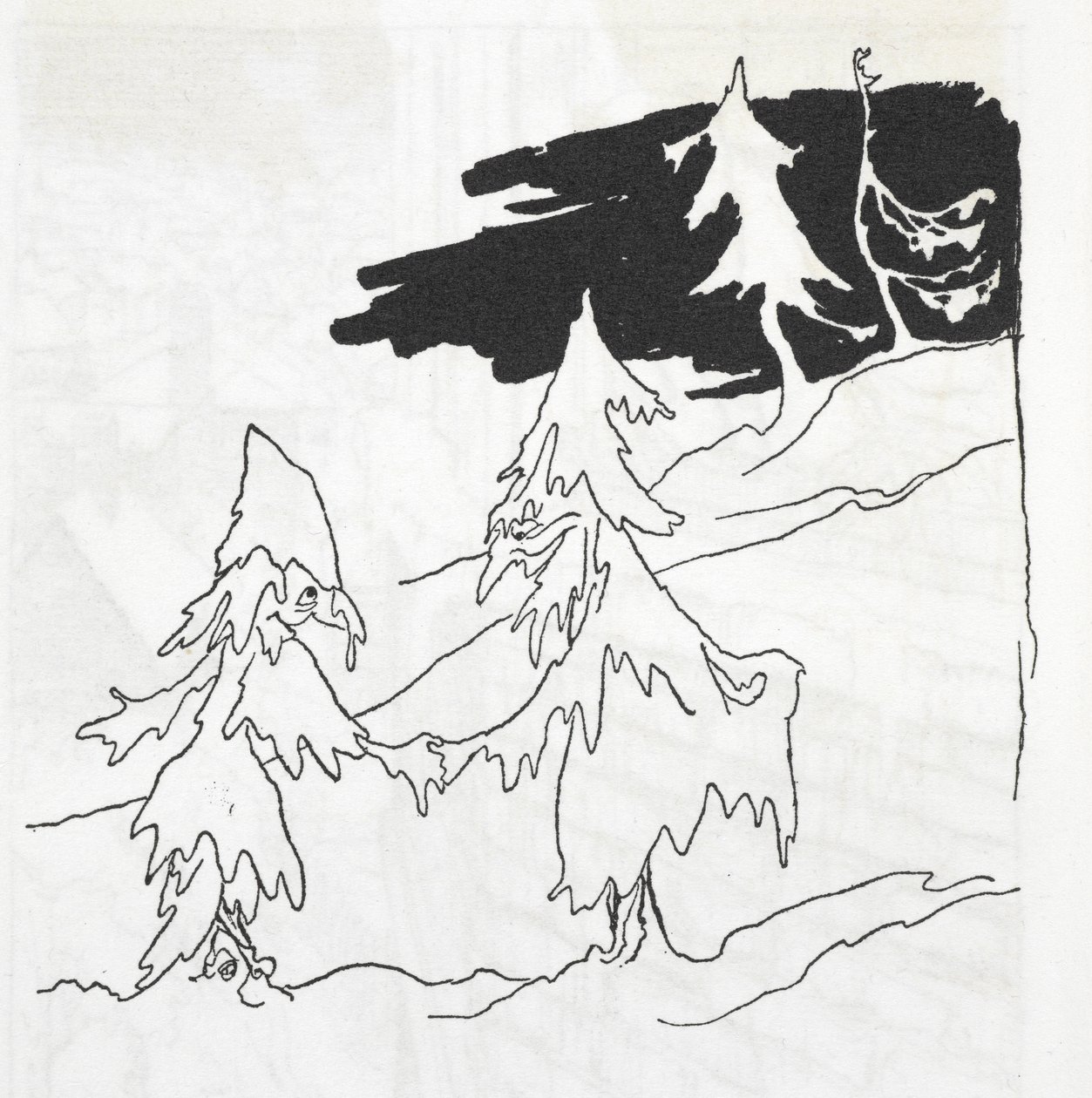 El sıkışan iki ağaç adam by Arthur Rackham