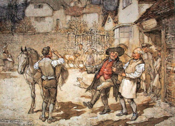 Bir dişi koyun makul bir kâr getirdiğinde (kalem ve mürekkep ve kağıt üzerine sulu boya) by Arthur Rackham