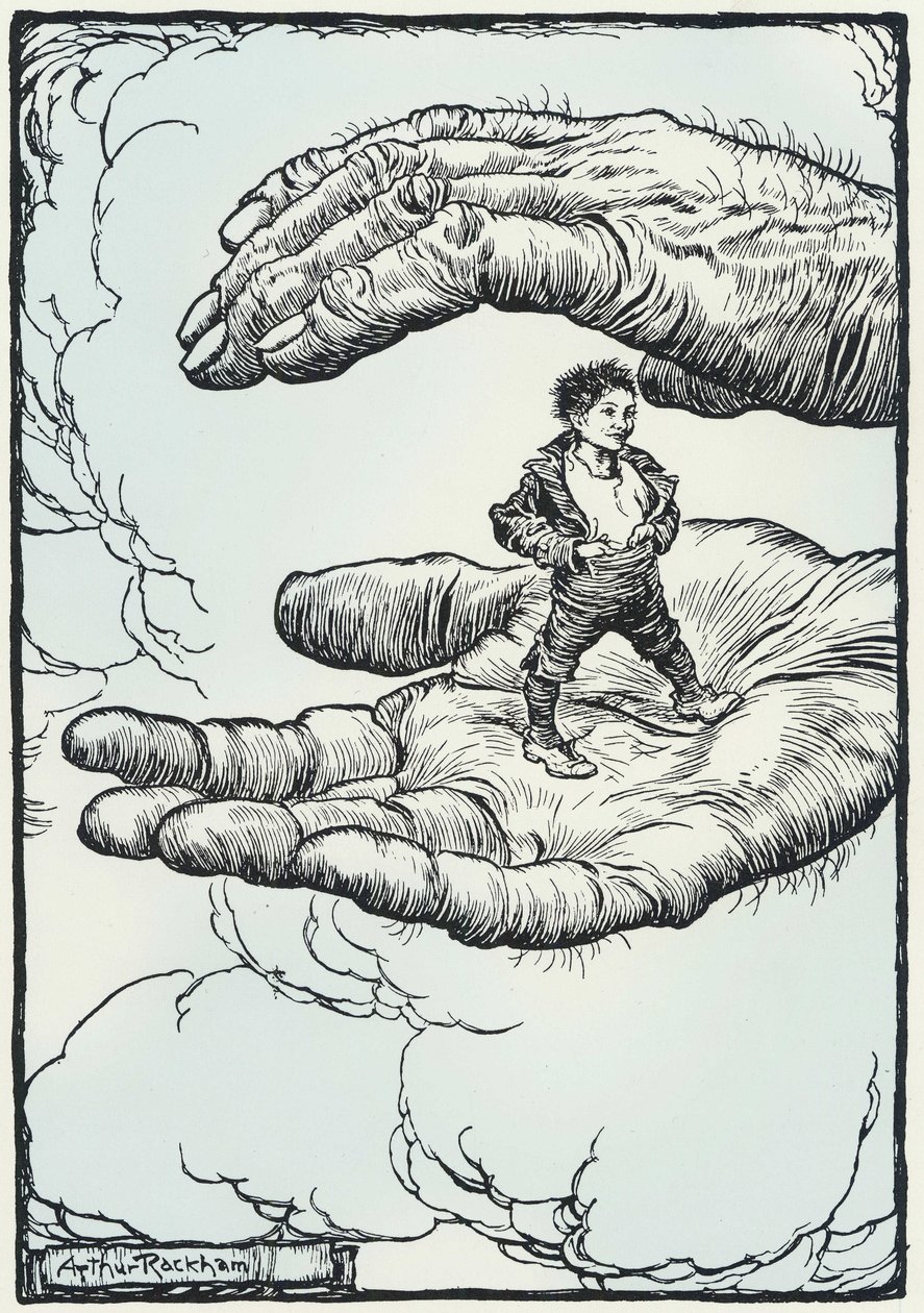 "Küçük Başparmak" masalı için illüstrasyon by Arthur Rackham
