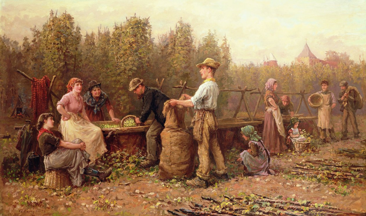 Hop Pickers, 19. yüzyılın sonları veya 20. yüzyılın başlarında by Arthur Verey