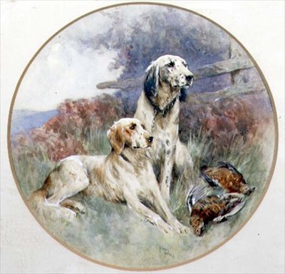 Bir Çift Tavuğu Koruyan Bir Çift Pasör by Arthur Wardle