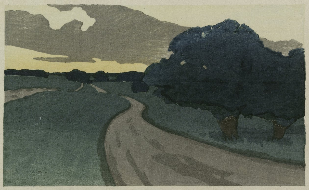Uzun Yol, Argilla Yolu, Ipswich, 1898 (renkli gravür) by Arthur Wesley Dow