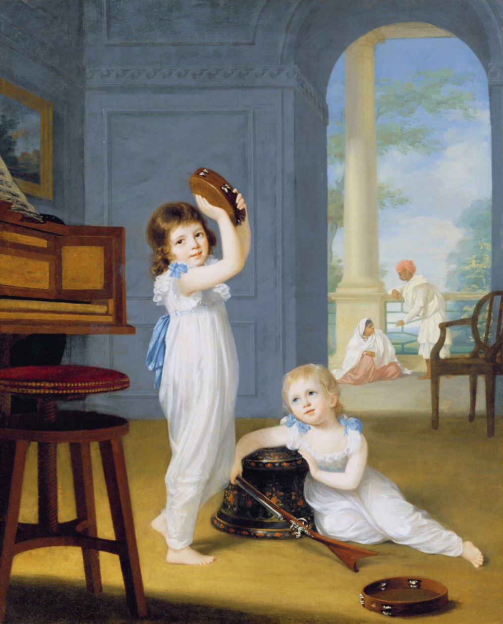 Emily ve George Mason, c.1794-95 (tuval üzerine yağlı boya) by Arthur William Devis