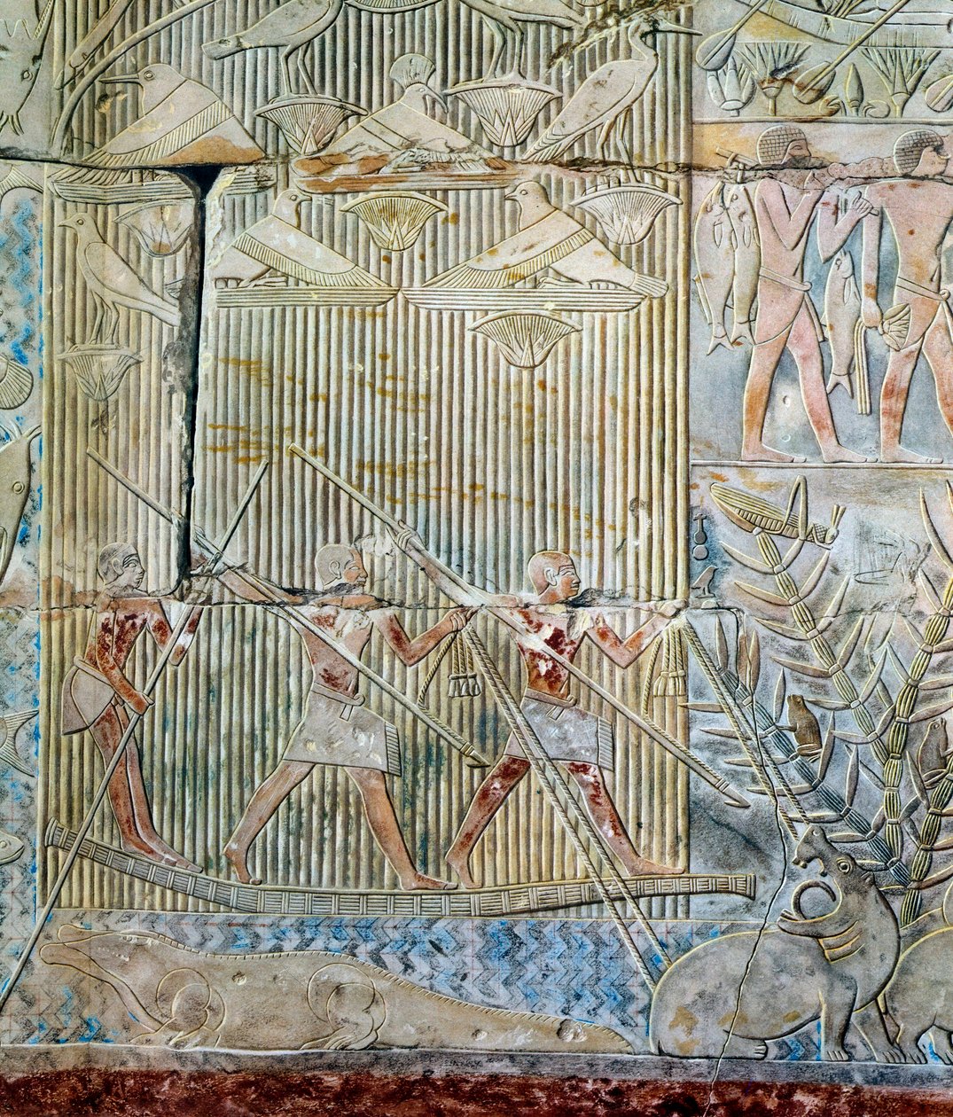 Mısır Sanatı: su aygırı avı, 6. hanedan by Artist Unknown