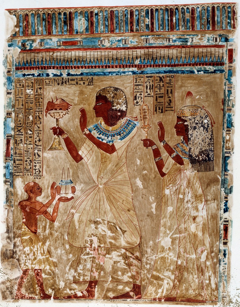 Mısır Sanatı: bayram kostümleri. Nefer-Hotep a thebes mezarından üniversite benzetmesi by Artist Unknown