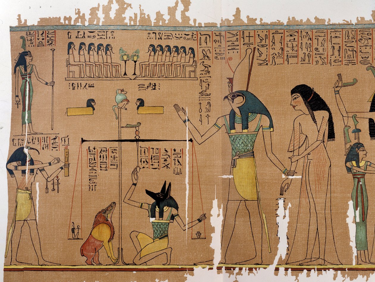 Mısır Sanatı: Ruhun Ağırlığı - Tanrılar Anubis ve Thot. Anhai Simile Koleji by Artist Unknown