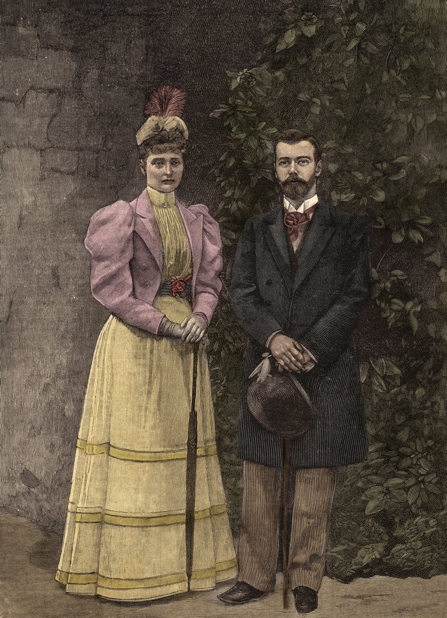 İmparatoriçe Alexandra Fyodorovna (Alix of Hesse and by Rhine, Alexandra Feodorovna Romanova) ve Rus Çarı Nicholas II (1872-1918) by Artist Unknown
